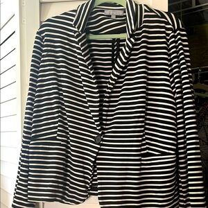 Women's Black and White Striped Jacket